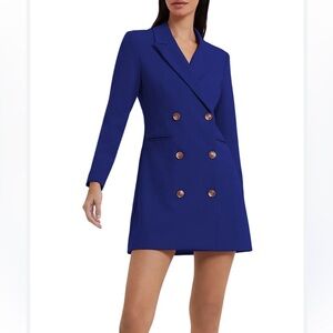 FRENCH CONNECTION Double Breasted Blazer Dress Royal Blue Size 10